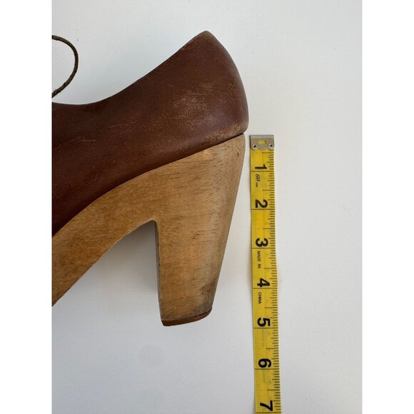Vintage Womens Leather Rachel Comey Platform Heels By shoes Size 8 Brown - Picture 9 of 10